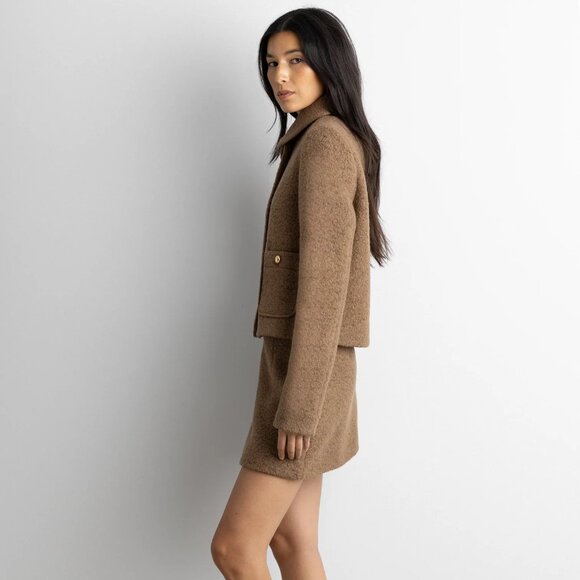 BOUCLE WOOL BLEND COLLARED JACKET - Picture 2 of 5